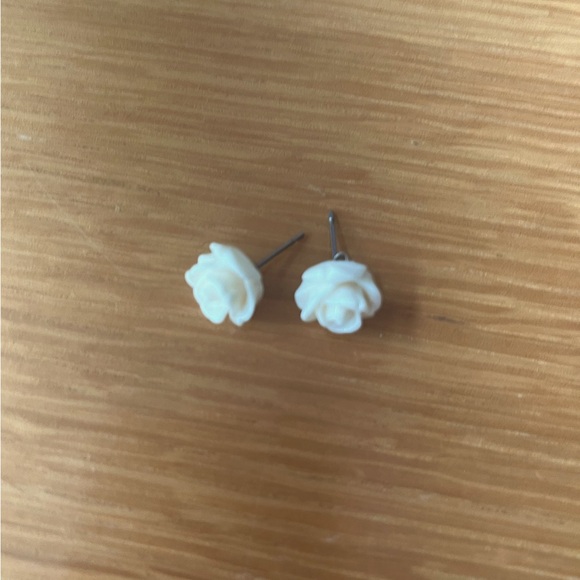 Jewelry - White Rose Stud Earrings